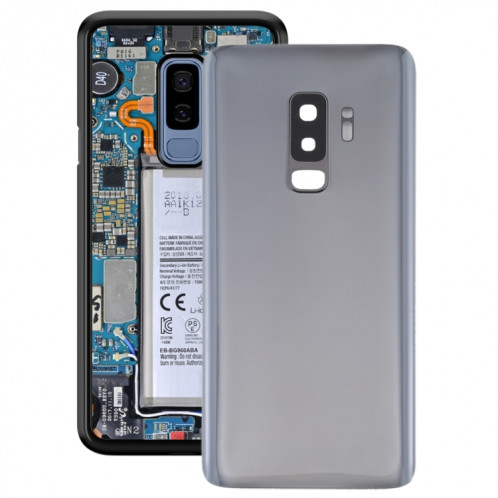 Coque arrière de batterie pour Galaxy S9+ avec objectif d'appareil photo (gris) SH76HL969-06