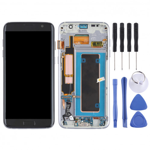 Ecran LCD et ensemble de numérisation complet (matériau Oled) (avec cadre / port de charge Câble flexible / Bouton d'alimentation Câble flexible / Bouton de volume pour câble) pour Galaxy S7 Edge / G935F / SH89BL1969-06