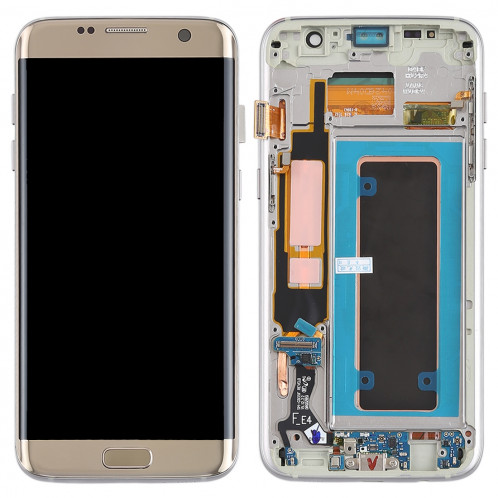 Ecran LCD et assemblage complet du numériseur (matériau Oled) (avec cadre / port de charge Câble flexible / bouton d'alimentation Câble flexible / Bouton volume pour câble) pour Galaxy S7 Edge / G935F / G935FD SH89JL1307-06