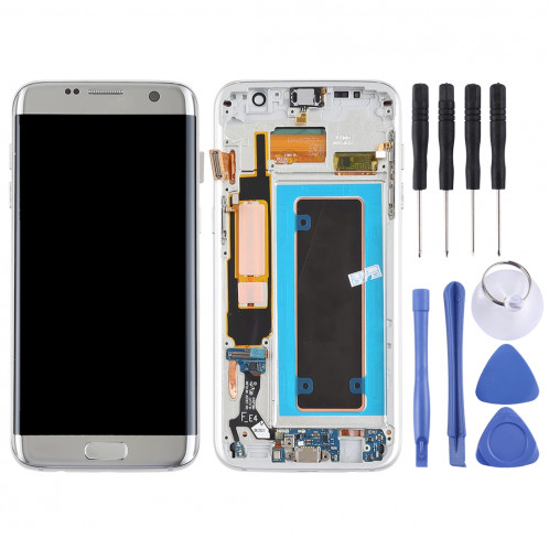 Ecran LCD et ensemble de numérisation complet (matériau Oled) (avec cadre / port de charge Câble flexible / Bouton d'alimentation Câble flexible / Bouton volume pour câble) pour Galaxy S7 Edge / G935F / G935FD SH89SL1967-06