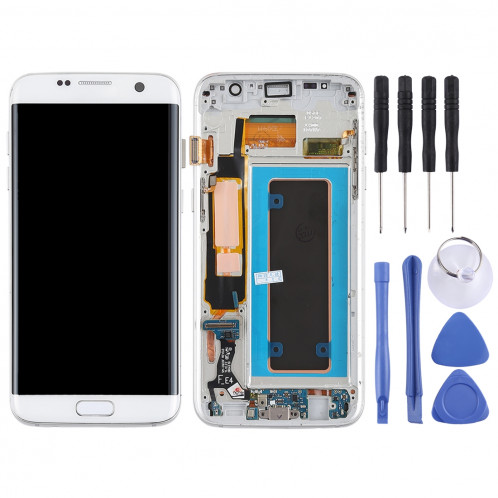 Ecran LCD et assemblage complet du numériseur (matériau Oled) (avec cadre / port de charge Câble flexible / bouton d'alimentation Câble flexible / Bouton volume pour câble) pour Galaxy S7 Edge / G935F / G935FD SH89WL1600-06