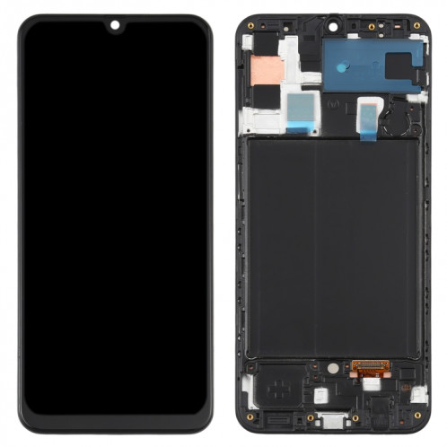 Écran LCD Super AMOLED d'origine pour Galaxy A50 Digitizer Assemblage complet avec cadre (Noir) SH229B1082-06