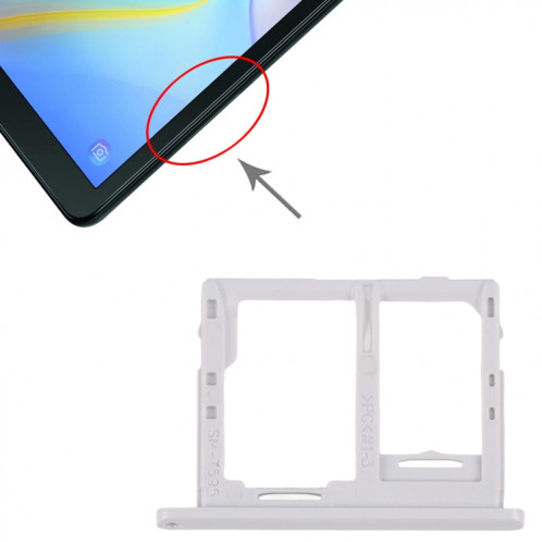 Pour Galaxy Tab A 10,5 pouces T595 4G ​​Plateau de carte SIM + Plateau de carte Micro SD (Blanc) SH236W1014-04
