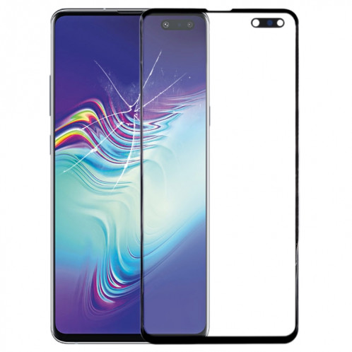 Pour Galaxy S10 5G Lentille en verre extérieure de l'écran avant (noir) SH356B940-06