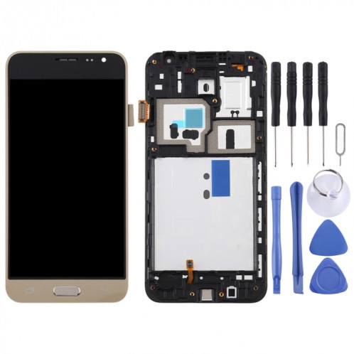 Écran LCD TFT pour Galaxy J3 (2016) / J320F Digitizer Assemblage complet avec cadre (Or) SH73JL97-06