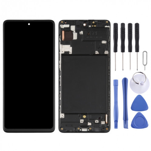 Écran LCD Super AMOLED d'origine pour Galaxy A71 Digitizer Assemblage complet avec cadre (Noir) SH426B1258-06