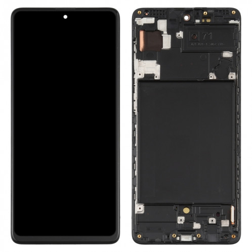 Écran LCD Super AMOLED d'origine pour Galaxy A71 Digitizer Assemblage complet avec cadre (Noir) SH426B1258-06