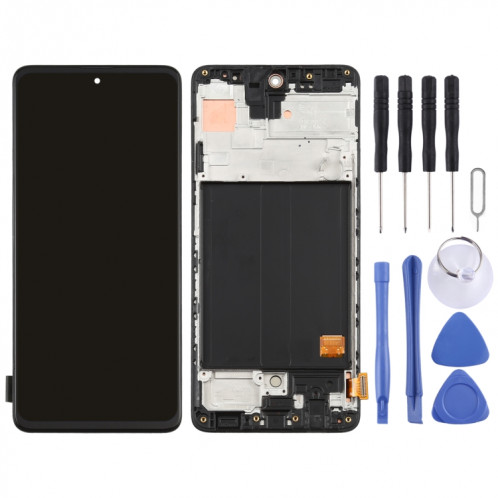 Écran LCD Super AMOLED d'origine pour Galaxy A51 4G Digitizer Full Assembly avec cadre (Noir) SH428B1347-06