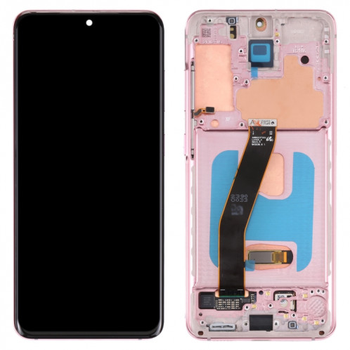 Original Dynamic AMOLED Material LCD Screen and Digitizer Full Assembly with Frame for Samsung Galaxy S20 4G SM-G980(Pink) SH429F1914-05