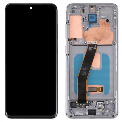 Original Dynamic AMOLED Material LCD Screen and Digitizer Full Assembly with Frame for Samsung Galaxy S20 4G SM-G980(Grey) SH429H844-05