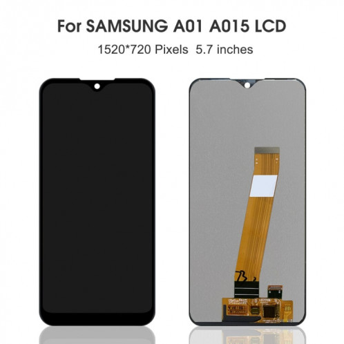 Écran LCD TFT PLS d'origine pour Galaxy A01 avec ensemble complet de numériseur (câble flexible étroit) (noir) SH430B534-08