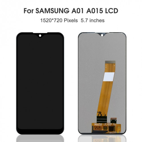 Écran LCD TFT PLS d'origine pour Galaxy A01 avec ensemble complet de numériseur (câble flexible étroit) (noir) SH430B534-08