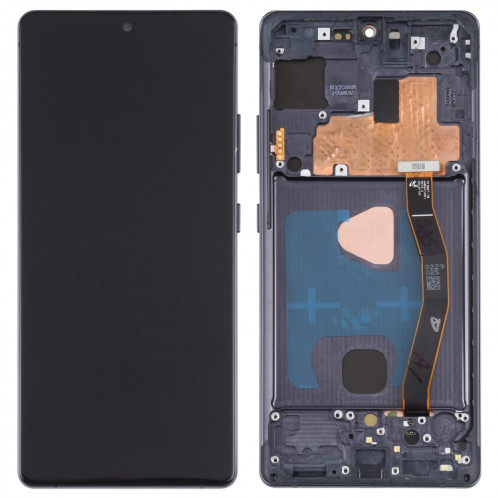 Écran LCD en matériau Super AMOLED d'origine et ensemble complet de numériseur avec cadre pour Galaxy S10 Lite (noir) SH436B1553-05