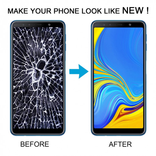 Écran LCD TFT pour Samsung Galaxy A7 (2018) / SM-A750F Assemblage complet du numériseur avec cadre (Noir) SH664B820-07