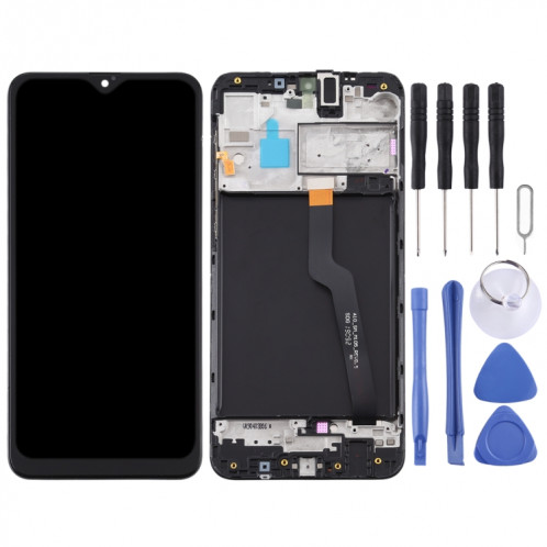 Écran LCD OEM pour Samsung Galaxy A10 / SM-A105F (version carte unique) Assemblage complet du numériseur avec cadre (Noir) SH665B326-06