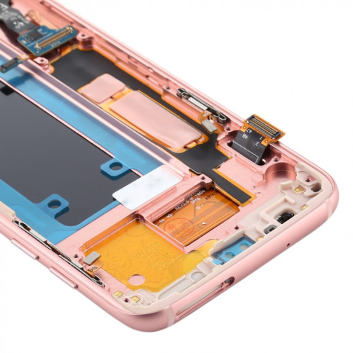 Écran LCD OLED pour Samsung Galaxy S7 Edge / SM-G935F Assemblage complet du numériseur avec cadre (Rose) SH72FL1421-06