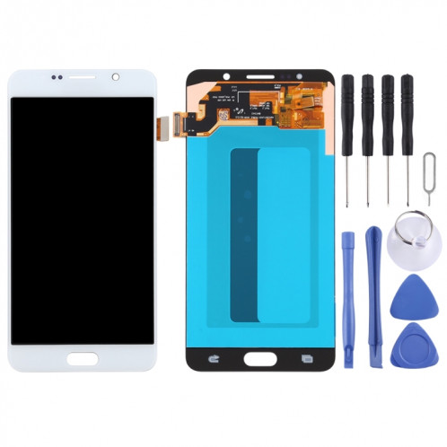 Écran LCD OLED de 5,5 pouces pour Samsung Galaxy Note 5 avec assemblage complet du numériseur (Blanc) SH75WL220-07