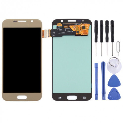 Écran LCD OLED pour Samsung Galaxy S6 avec assemblage complet du numériseur (Or) SH76JL404-06