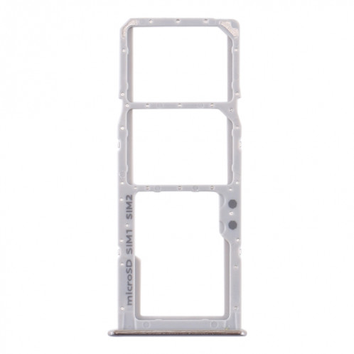 Pour Samsung Galaxy A51 / A515 Plateau de carte SIM + Plateau de carte SIM + Plateau de carte Micro SD (Argent) SH710S724-04