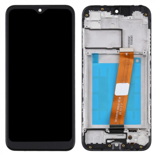 Écran LCD OEM pour Samsung Galaxy A01 Assemblage complet du numériseur avec cadre, câble flexible étroit (noir) SH734B1975-07