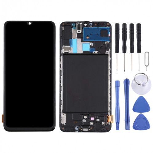 Écran LCD TFT pour Samsung Galaxy A70 Assemblage complet du numériseur avec cadre, ne prenant pas en charge l'identification des empreintes digitales (Noir) SH735B0-06