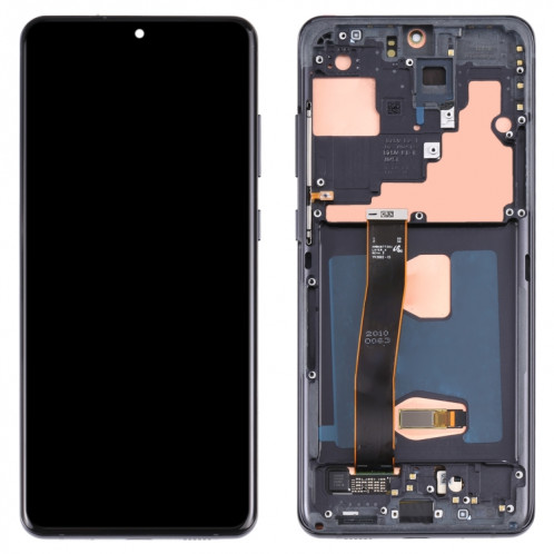 Écran LCD Super AMOLED d'origine pour Samsung Galaxy S20 Ultra 4G/S20 Ultra 5G Digitizer Assemblage complet avec cadre (Noir) SH1794678-05