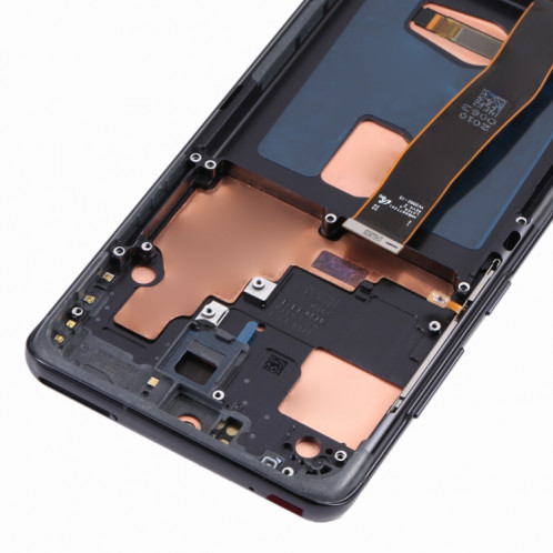 Écran LCD Super AMOLED d'origine pour Samsung Galaxy S20 Ultra 4G/S20 Ultra 5G Digitizer Assemblage complet avec cadre (Noir) SH1794678-05