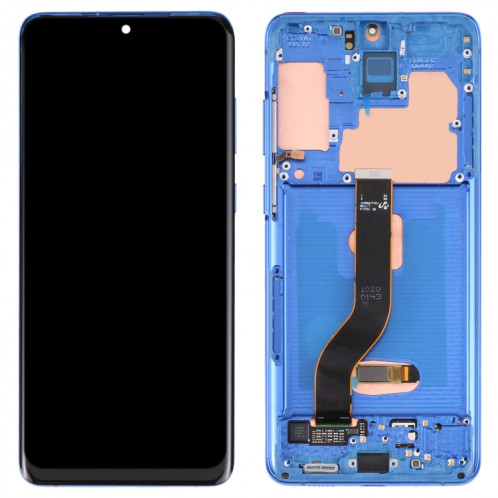Écran LCD Super AMOLED d'origine pour Samsung Galaxy S20+ 5G SM-G986B/G985 Assemblage complet du numériseur avec cadre (Bleu foncé) SH795D328-05
