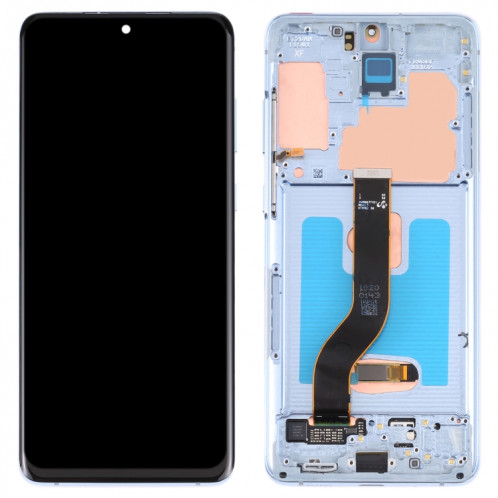 Écran LCD Super AMOLED d'origine pour Samsung Galaxy S20+ 5G SM-G986B/G985 Assemblage complet du numériseur avec cadre (Bleu) SH795L1258-05