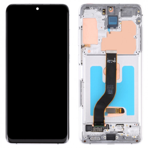 Écran LCD Super AMOLED d'origine pour Samsung Galaxy S20+ 5G SM-G986B/G985 Assemblage complet du numériseur avec cadre (Argent) SH795S1640-05