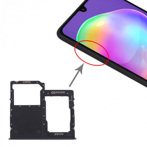 Pour Samsung Galaxy A31 plateau de carte SIM + plateau de carte Micro SD (noir) SH804B641-04