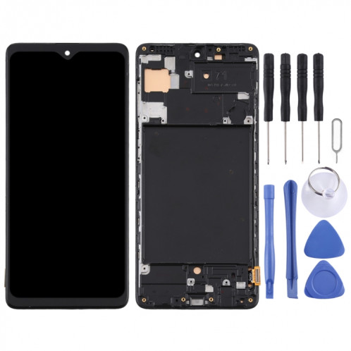 Écran LCD en matériau TFT et ensemble complet de numériseur avec cadre (ne prenant pas en charge l'identification des empreintes digitales) pour Samsung Galaxy A71 / SM-A715 (noir) SH875B1323-06