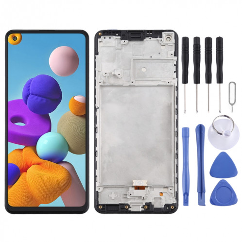 Écran LCD OEM pour Samsung Galaxy A21s / SM-A217 Assemblage complet du numériseur avec cadre (Noir) SH878B522-06