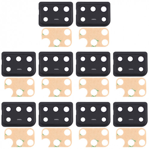 Pour Samsung Galaxy A31 10pcs couvercle d'objectif d'appareil photo (noir) SH912B1531-05