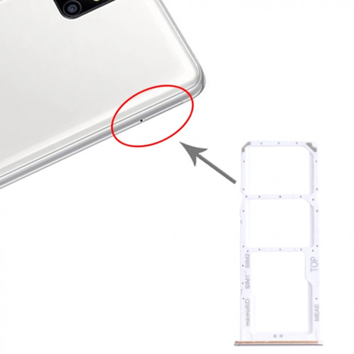Pour Samsung Galaxy M51 SM-M515 Plateau de carte SIM + Plateau de carte SIM + Plateau de carte Micro SD (Argent) SH985S1440-04