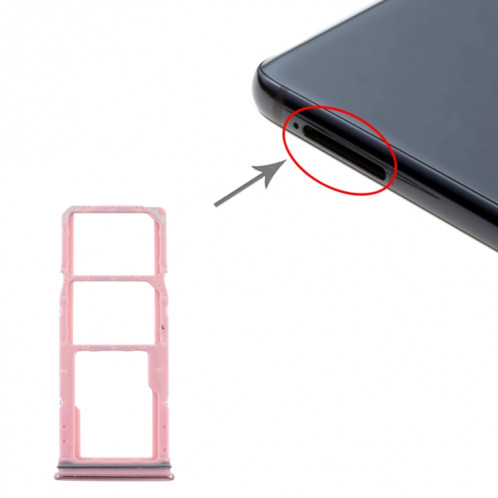 Pour Samsung Galaxy A9 (2018) SM-A920 Plateau de carte SIM + Plateau de carte SIM + Plateau de carte Micro SD (Rose) SH015F1594-04
