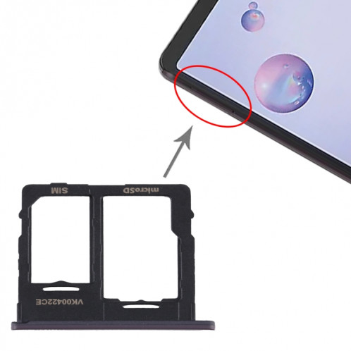 Pour Samsung Galaxy Tab A 8.4(2020) / Plateau de carte SIM SM-T307U + Plateau de carte Micro SD (Noir) SH238B576-04