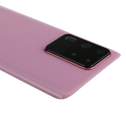 Coque arrière de batterie pour Samsung Galaxy S20 Ultra avec cache d'objectif d'appareil photo (rose) SH77FL393-06