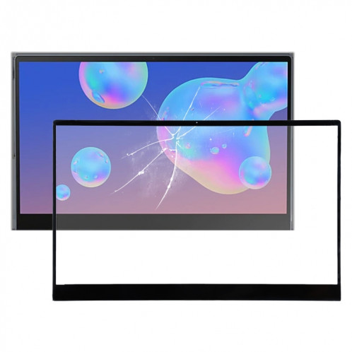 Pour Samsung Galaxy Book S SM-W767 Lentille en verre extérieure de l'écran avant (noir) SH95BL1376-06