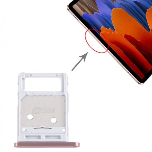 Pour Samsung Galaxy Tab S7 SM-T870/T875 Plateau de carte SIM + Plateau de carte Micro SD (Rose) SH403F374-04