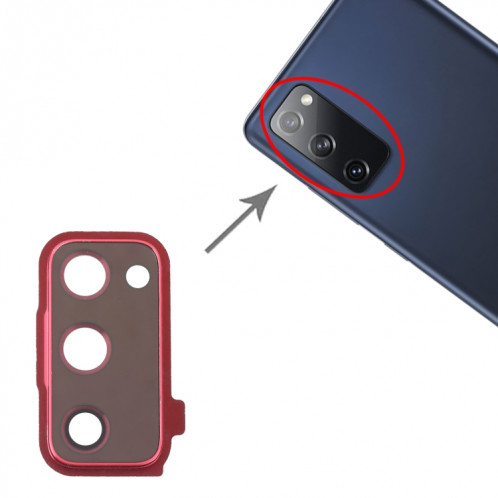 Pour le couvercle de l'objectif de l'appareil photo Samsung Galaxy S20 FE (rouge) SH422R1118-04