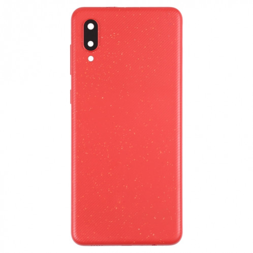 Coque arrière de batterie pour Samsung Galaxy A02 avec cache d'objectif d'appareil photo (rouge) SH29RL714-06