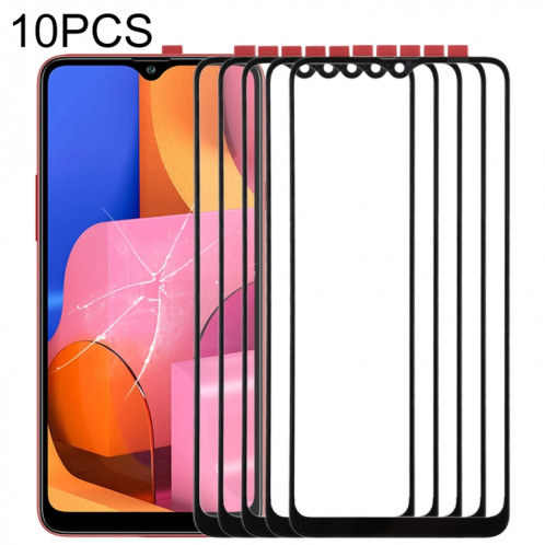 Pour Samsung Galaxy A20s 10pcs lentille extérieure en verre pour écran avant (noir) SH503B1916-06