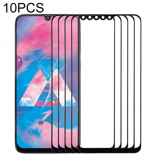 Pour Samsung Galaxy A40s 10pcs Lentille en verre extérieure de l'écran avant (Noir) SH506B245-06