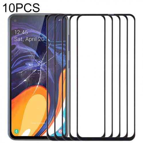 Pour Samsung Galaxy A60 10pcs Lentille en verre extérieure de l'écran avant (Noir) SH511B1005-06