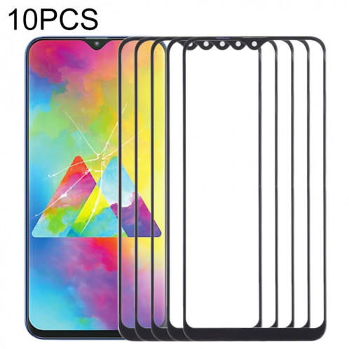 Pour Samsung Galaxy M20 10pcs lentille extérieure en verre d'écran avant (noir) SH519B1645-04