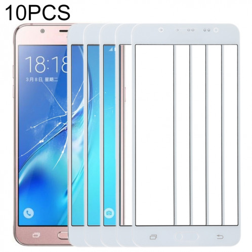 Pour Samsung Galaxy J5 (2016) / J510FN / J510F / J510G / J510Y / J510M 10pcs lentille extérieure en verre d'écran avant (blanc) SH27WL985-06