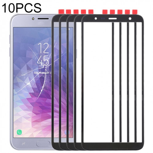 Pour Samsung Galaxy J4 + / J6 + / J610 10pcs Lentille en verre extérieure de l'écran avant (Noir) SH537B552-06