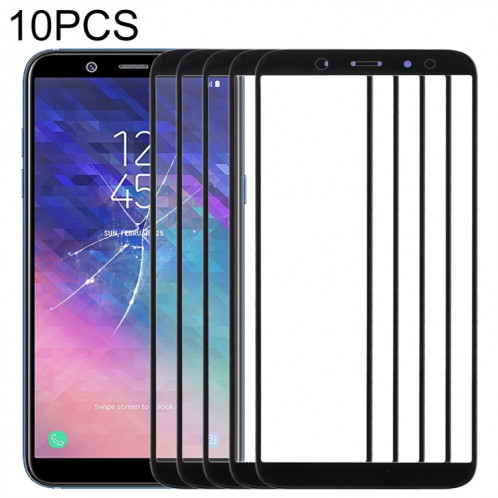 Pour Samsung Galaxy A6 (2018) 10pcs lentille extérieure en verre d'écran avant (noir) SH546B1137-06