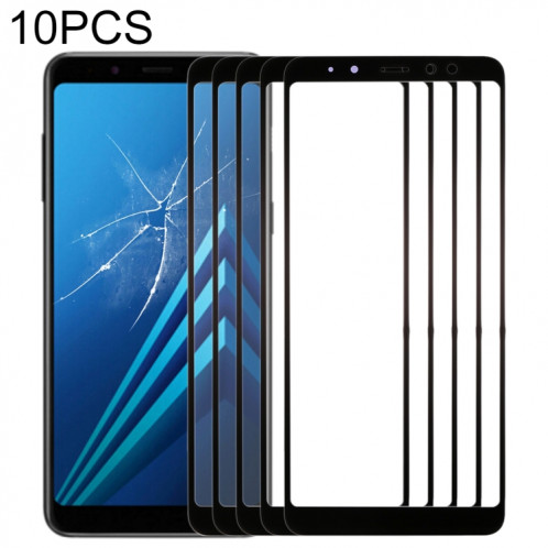 Pour Samsung Galaxy A8 + (2018) 10pcs Lentille en verre extérieure de l'écran avant SH25491920-06